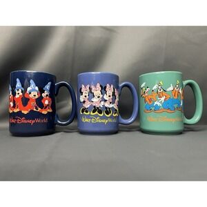 Lot Of 3 Walt Disney World Mickey, Minnie,‎ And Goofy Mugs.